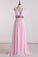 A Line Prom Dresses V Neck Chiffon With Beads And Ruffles