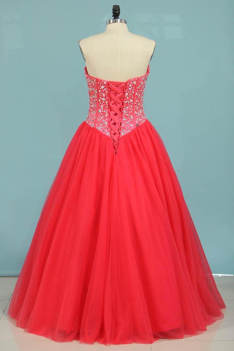 Ball Gown Sweetheart Floor Length Quinceanera Dresses Beaded Bodice