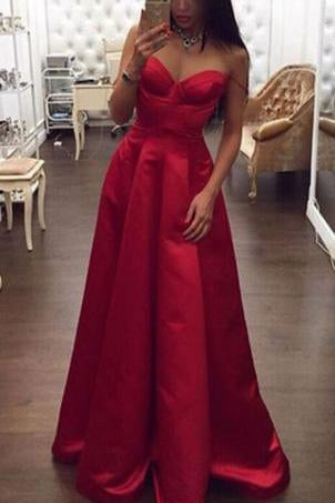 Spaghetti Straps High Low Red A-line Plus Size Women Dresses Simple Cheap Prom Dresses WK738