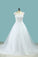 Scoop A Line Wedding Dresses Tulle With Applique Cathedral Train
