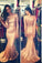 Sequins Prom Dresses Long Sleeves Simple Long Mermaid Evening Gowns WK152