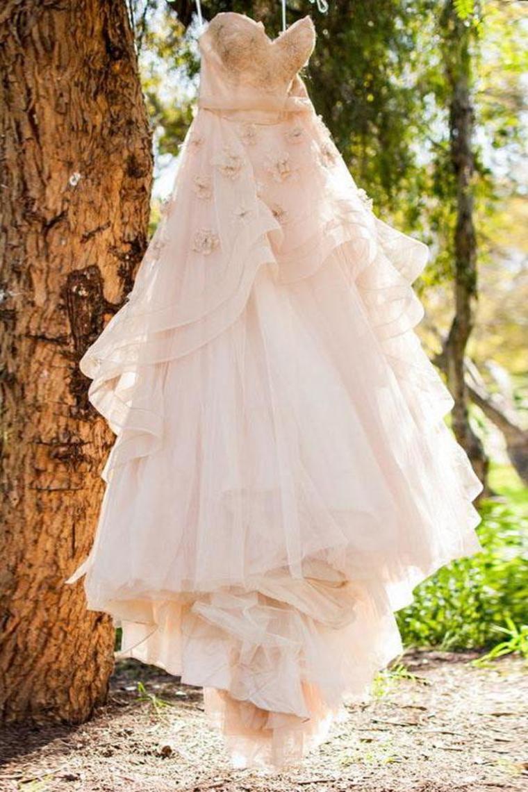 Pretty Sweetheart Long Open Back Wedding Dresses Charming Bridal Dresses