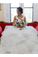V Neck Organza Ball Gown Wedding Dress With Ruffles Beadings Sash Bridal Dress