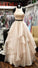 Two Piece A-line High Neck Beads Organza Long Sparkly Chic Evening Prom Dresses WK474