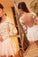 Sexy See Through Long Sleeve Lace Sexy White Appliques Homecoming Dresses WK957