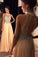 Champagne Chiffon Crystals Beaded Sleeveless A-line Open Back Halter Evening Dresses WK19