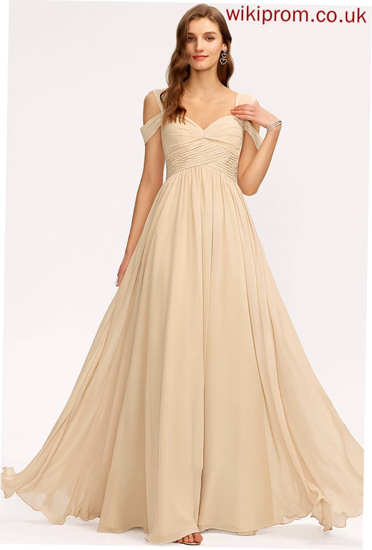 Floor-Length Length Neckline Embellishment Silhouette V-neck A-Line Fabric Ruffle Nadia Short/Mini Natural Waist Bridesmaid Dresses