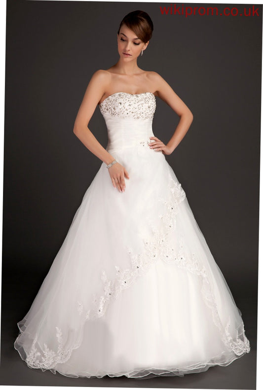 Floor-Length Miriam Dress With Lace Ruffle Ball-Gown/Princess Wedding Beading Wedding Dresses Sweetheart Organza