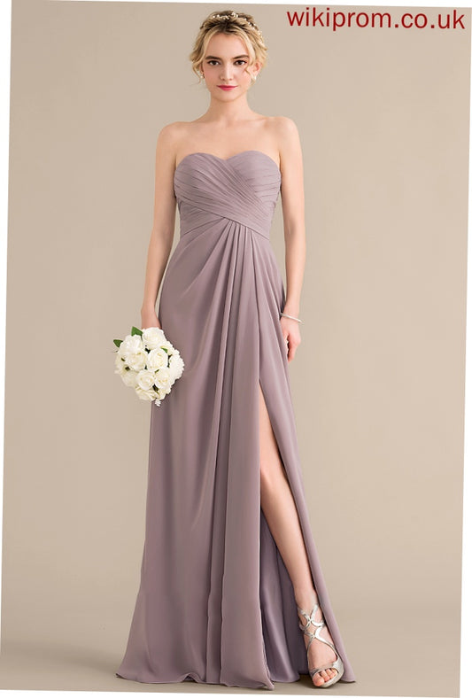 Floor-Length A-Line Silhouette Embellishment Fabric Neckline Length Sweetheart Ruffle SplitFront Renee Bridesmaid Dresses
