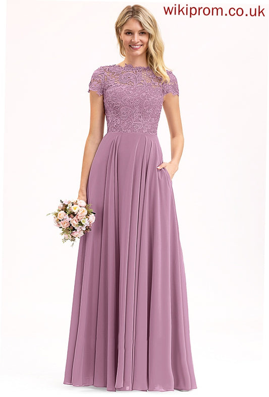 Floor-Length Length Fabric A-Line Neckline Silhouette Straps&Sleeves Lace Scoop Serenity Natural Waist Spaghetti Staps Bridesmaid Dresses