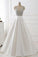 Stunning Ivory A-Line V-Neck Satin Backless Sleeveless Evening Prom Dress with Beaded WK483