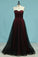 A Line Sweetheart Prom Dresses With Beading Tulle Floor Length