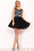 Homecoming Dresses A-Line Scoop Short/Mini Tulle With Beads&Appliques