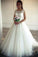Elegant Ivory Lace Tulle Long Ball Gown Wedding Dresss Charming Bridal Dresses