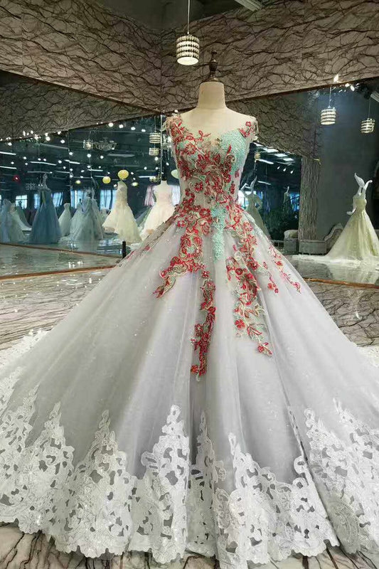 2022 Tulle Wedding Dresses A Line With Beads Rhinestones Scoop Neck