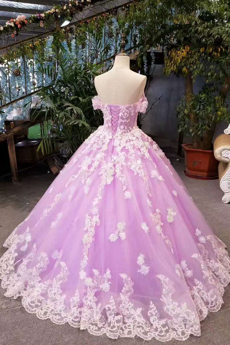 2024 Floral Wedding Dresses A-Line Floor Length Lace Up Off The Shoulder With Beads And Appliques