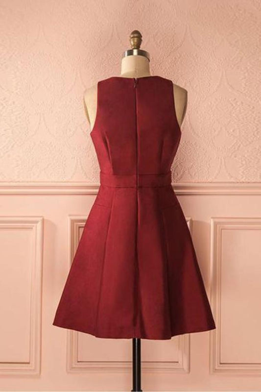 Classic Satin Homecoming Dresses Straps Satin A-Line Zipper Up