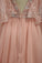 Straps With Beads A Line Prom Dresses Tulle & Lace Open Back