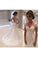 New Arrival Mermaid/Trumpet V-Neck Tulle Wedding Dresses With Applique Short Sleeves