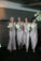A Line V Neck Chiffon With Ruffles Bridesmaid Dresses Floor Length