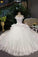 New Arrival Luxurious Wedding Dresses Ball Gown Off The Shoulder  Tulle Lace Up With Beads And Sequins