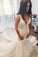 Beautiful Lace Tulle V-Neck Mermaid Ivory Sexy Sleeveless Wedding Dresses WK293