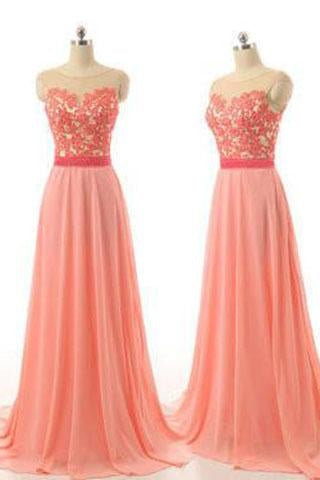 A-Line Peach Lace Custom Cheap Chiffon Open Back Cap Sleeves Bridesmaid Dresses WK25