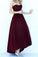 Modest High Low Burgundy Prom Gowns Wine Red Prom Dresses WK142