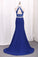 Prom Dresses Mermaid Scoop Chiffon With Applique And Slit