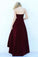 Modest High Low Burgundy Prom Gowns Wine Red Prom Dresses WK142