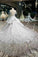 New Arrival Scoop Neck Wedding Dresses V-Back With Appliques And Handmade Flowers