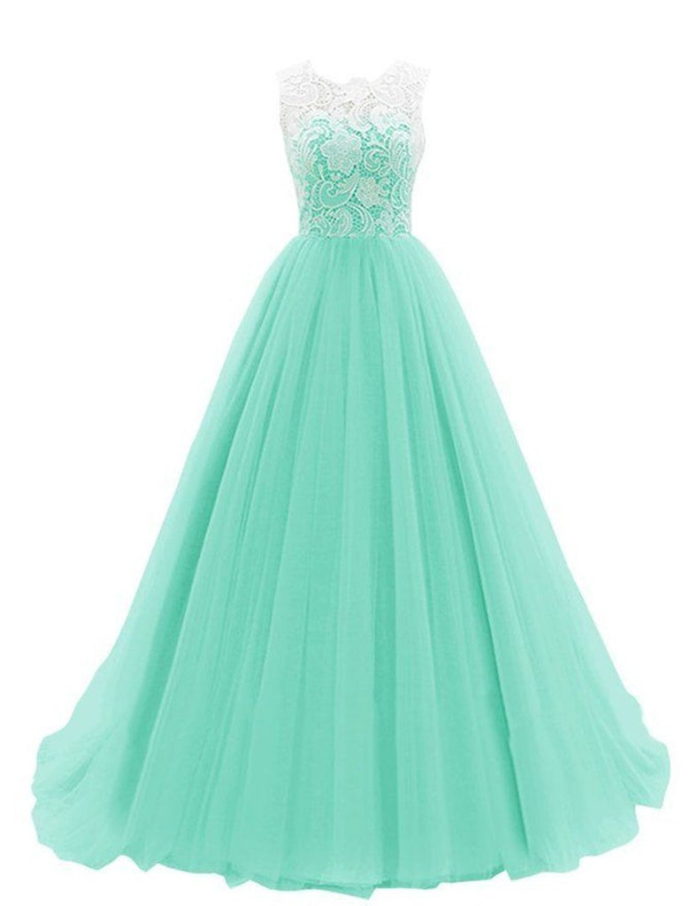 Women's Ruched Sleeveless Lace Long Prom Dresses Prom Gown Prom Dresse ...
