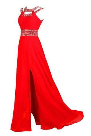 Beaded Bridesmaid Evening Party Prom Chiffon Gown Dress Prom Dresses WK538