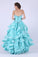 A Line Sweetheart Prom Dresses Organza With Applique And Beads