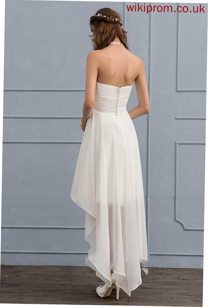 Chiffon A-Line Sweetheart With Wedding Dresses Dress Aliyah Ruffle Asymmetrical Wedding