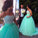 A-Line Tulle Sexy Strapless Sweetheart Sleeveless Green Beads Prom Dresses WK948