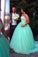A-Line Tulle Sexy Strapless Sweetheart Sleeveless Green Beads Prom Dresses WK948