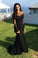 Modset Mermaid Black Long Sleeves Prom Evening Dress with Appliques WK170