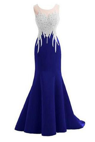 Crystal Mermaid Sexy Backless Sparkly Long Prom Evening Dresses WK236