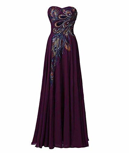 A-line Prom Dress Embroidery Evening Gown ELF001