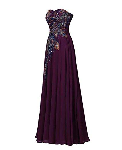 A-line Prom Dress Embroidery Evening Gown ELF001
