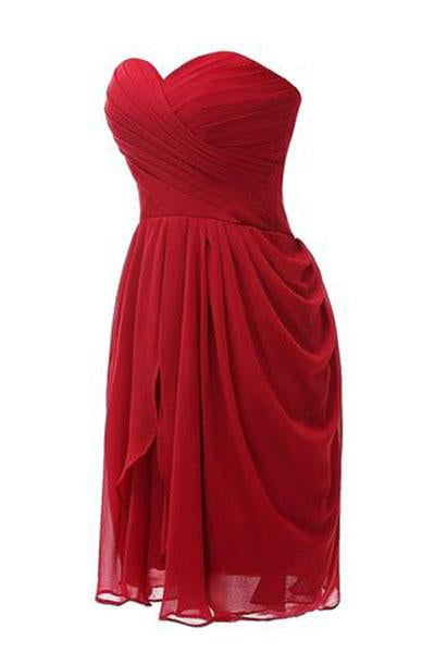 Strapless Chiffon Short Bridesmaid Dresses Prom Gowns WK234