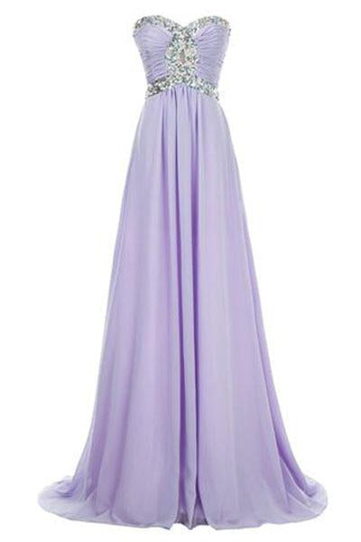 Long Chiffon Prom Dress Evening Gown Crystal Beaded WK224