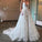 A Line Deep V Neck Lace Appliques Ball Gown Spaghetti Straps Wedding Dress with Pockets WK727