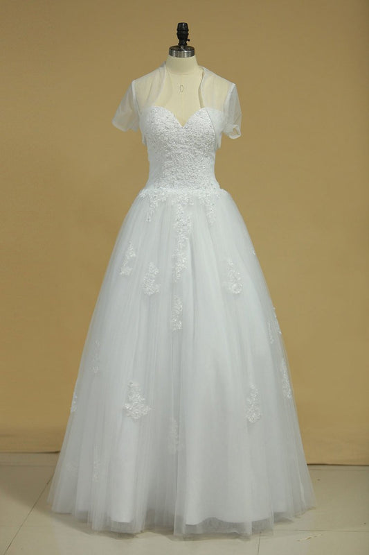 Floor Length Sweetheart Quinceanera Dresses With Beads And Applique Tulle