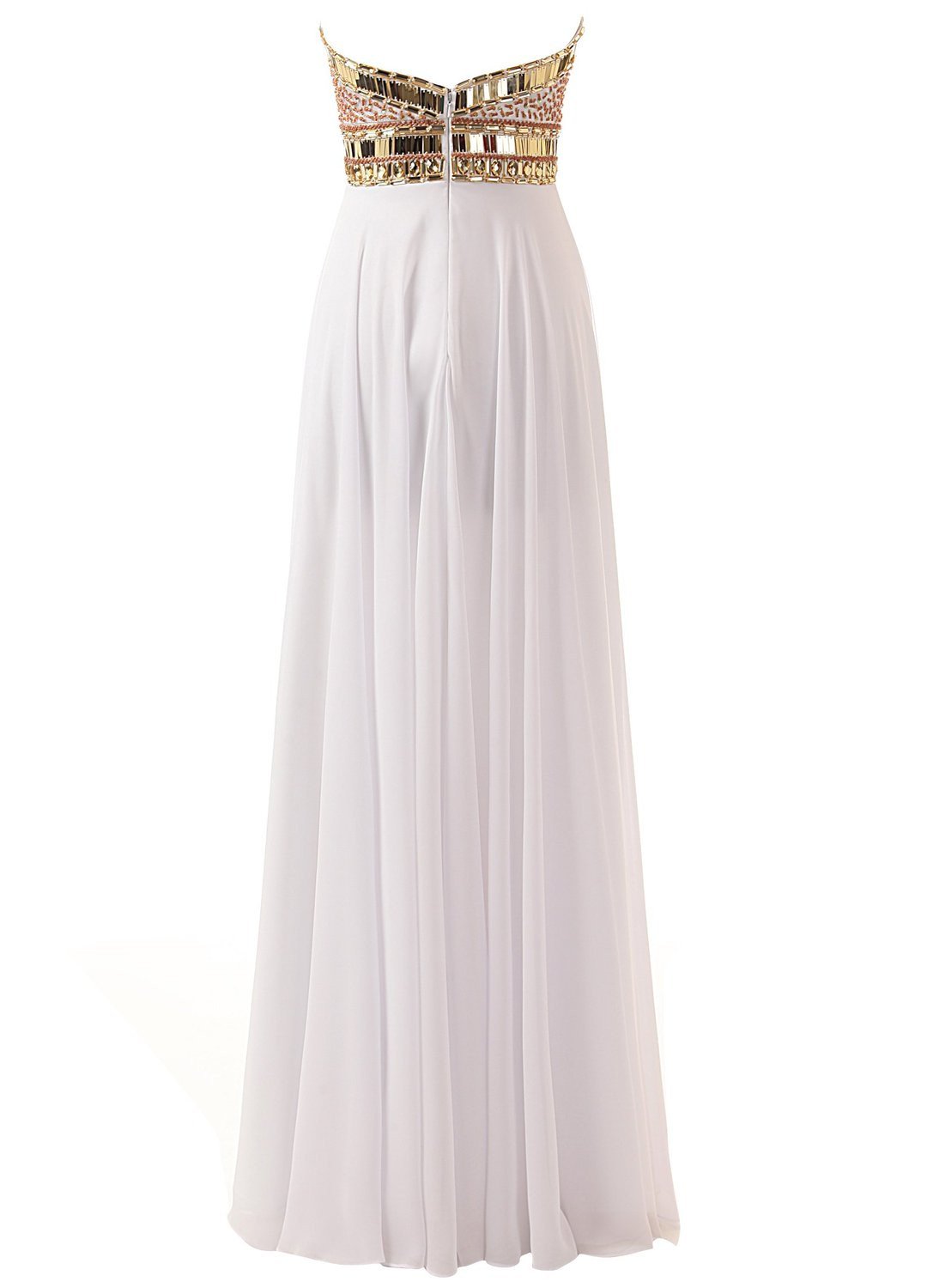 Gorgeous Sweetheart Beaded Chiffon Floor-Length Strapless Long Prom Dresses WK140
