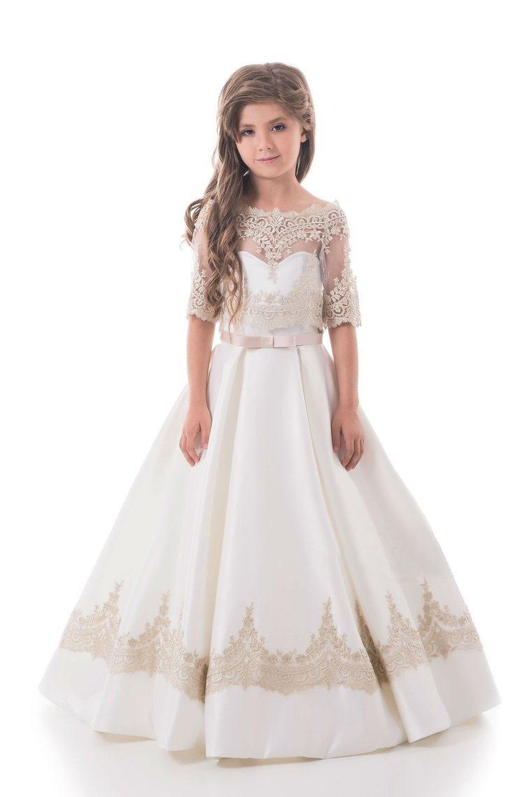 New Arrival Sweetheart Flower Girl Dresses A Line Satin With Jacket