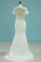 New Arrival Scoop Short Sleeves Mermaid Tulle With Applique Wedding Dresses