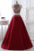 Prom Dresses A-Line Scoop Floor-Length Satin Beads&Sequins