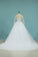 New A Line Scoop Long Sleeves Wedding Dress Tulle With Applique